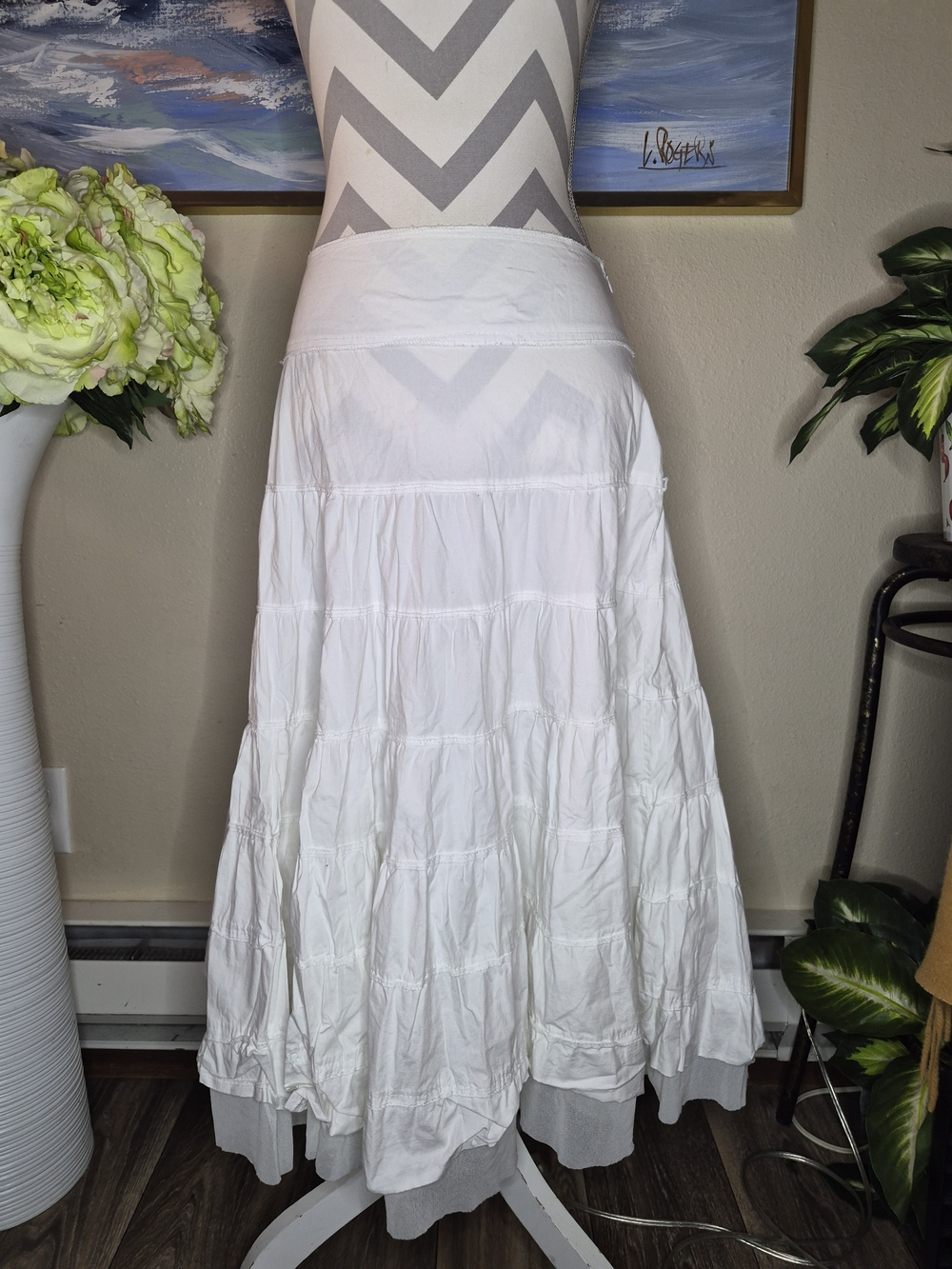 White Tiered Maxi Skirt - Women - Picture 1 of 5